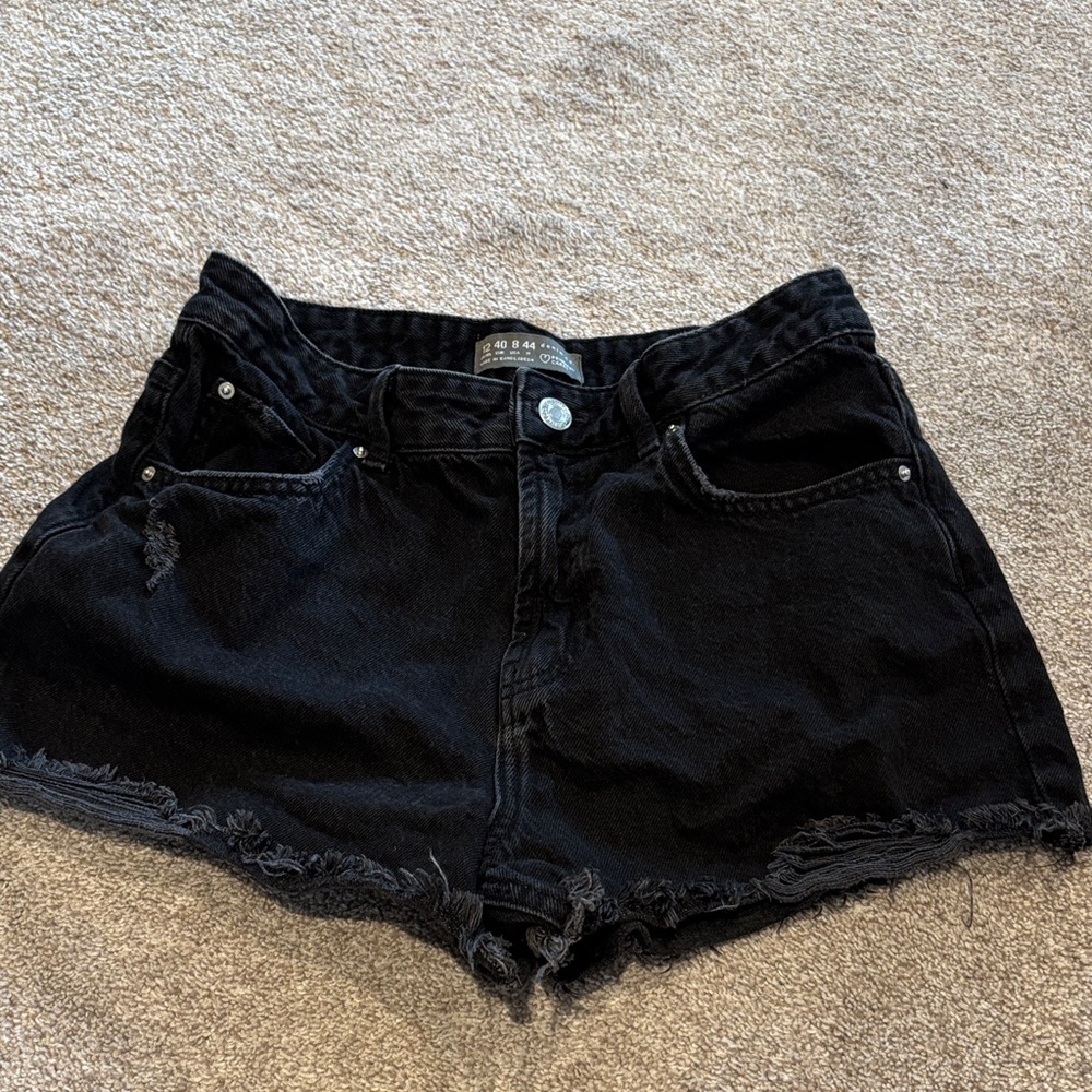 Primark high waisted distressed Black Jean Shorts
